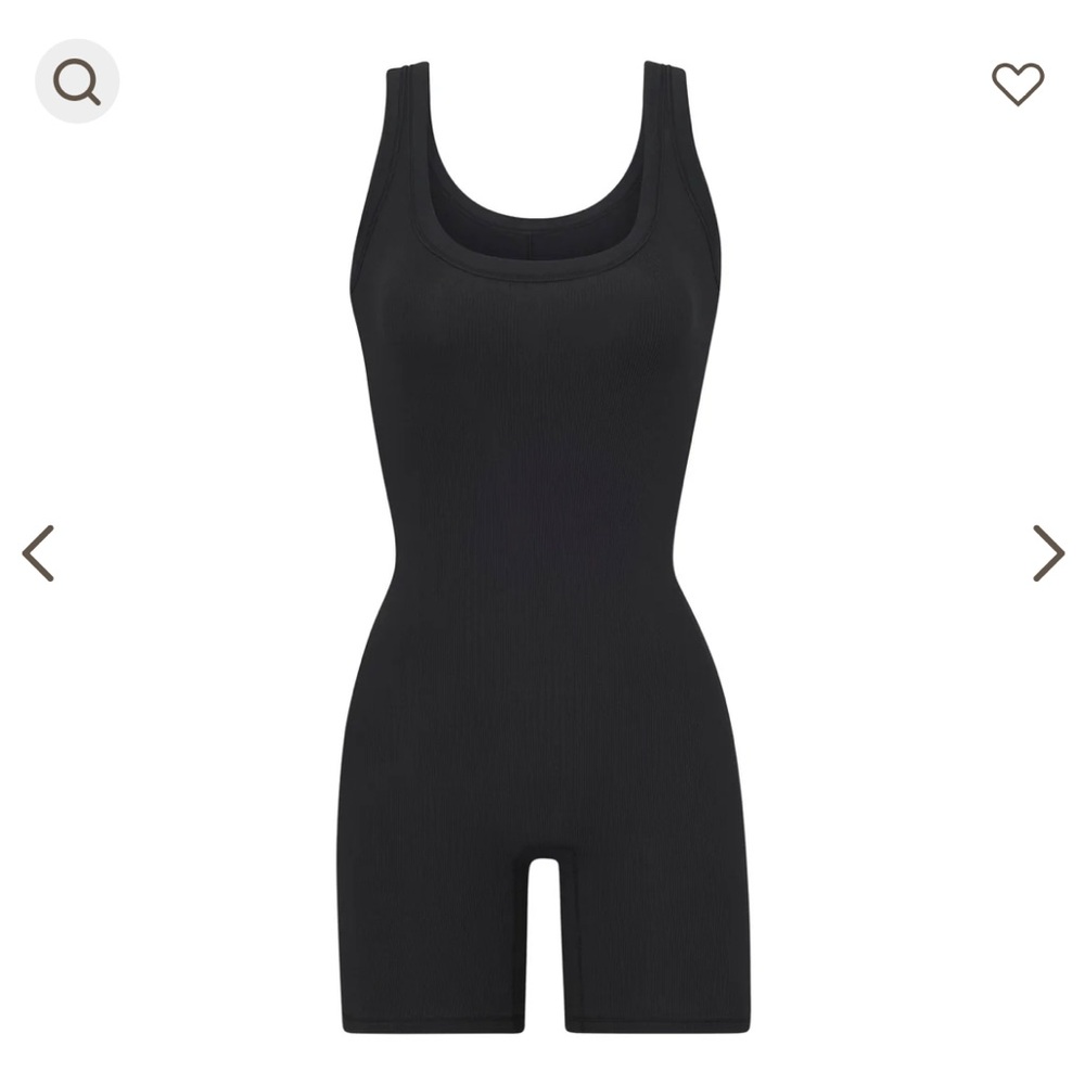 Skims cotton rib black onesie